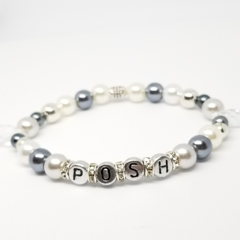 POSH Artisan Silver, Gunmetal & Pearl  Bracelet - Picture 2 of 8
